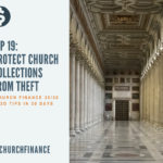 Tip 19, Protect church collections from theft and a picture of the interior of St. Paul Outside the Walls, Rome, Italy