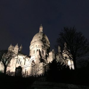 An evening picture of the Basilica of the Sacred Heart of Paris