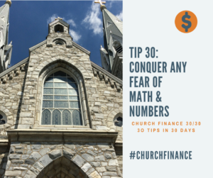 Tip 30, Conquer any fear of math and numbers and includes a picture of Villanova University Chapel in Philadelphia